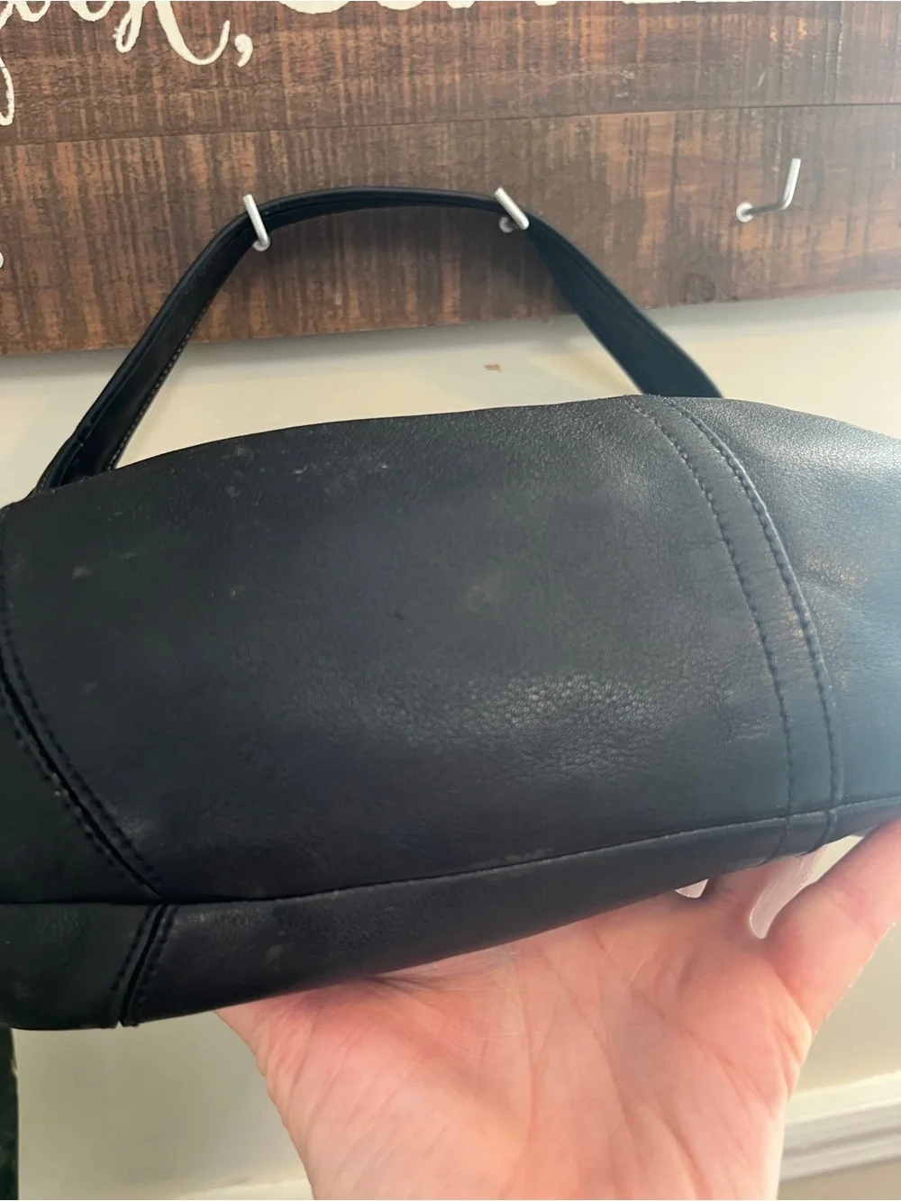 Vintage Coach Black Leather Ergo Hobo Shoulder Bag